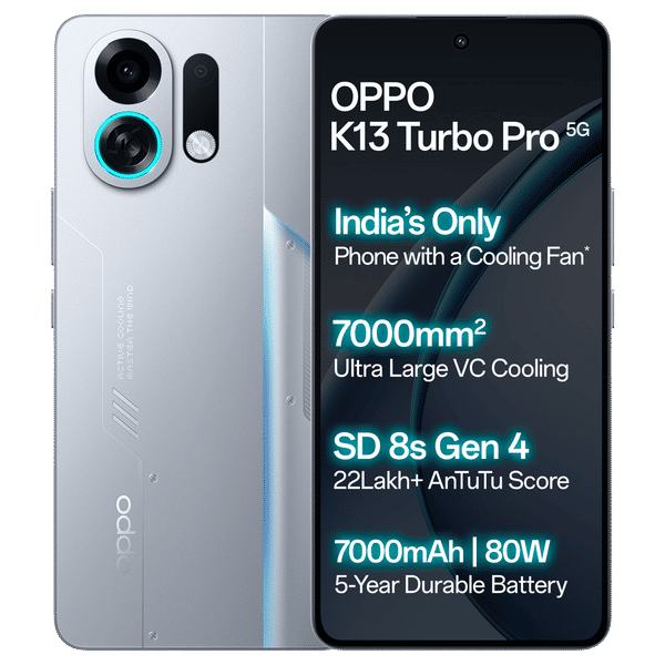 Buy oppo K13 Turbo Pro 5G (8GB RAM, 256GB, Silver Knight) Online